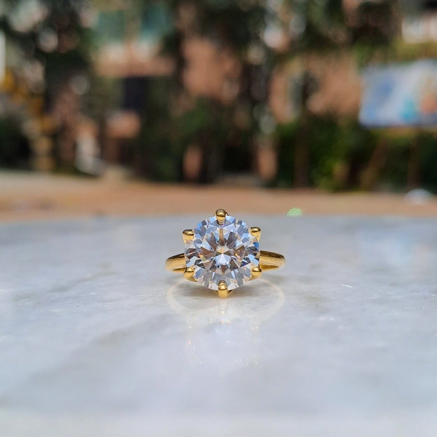 Moissanite Diamond Solitaire Ring