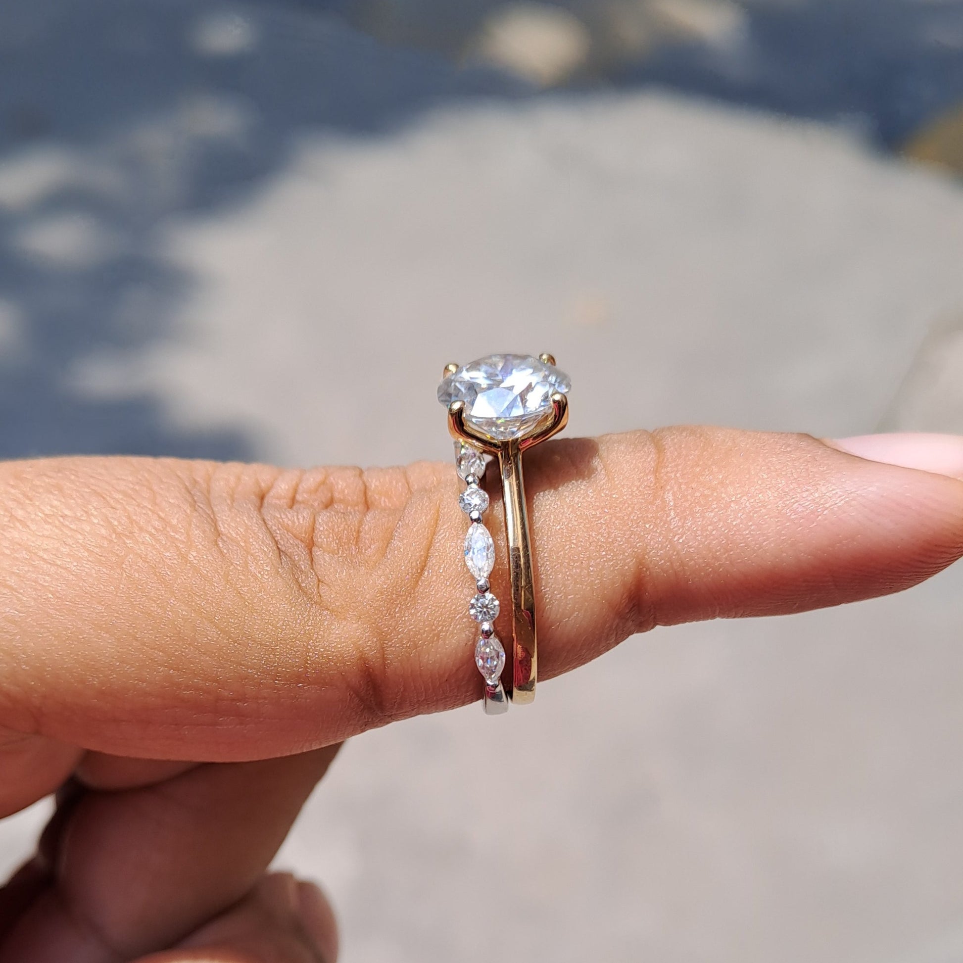 Moissanite Engagement Ring set
