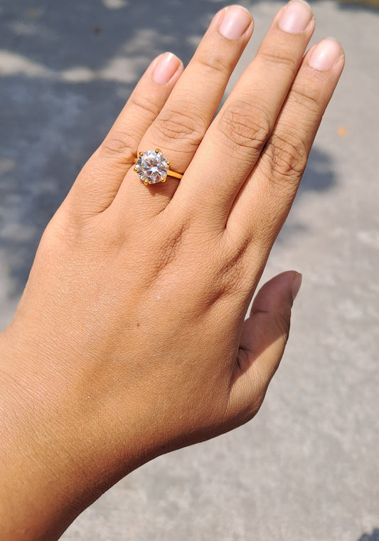 Moissanite Diamond Solitaire Ring