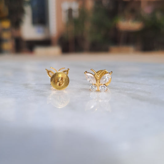 Cute Butterfly Ear rings in Moissanite and Lab Diamonds by Vai Ra
