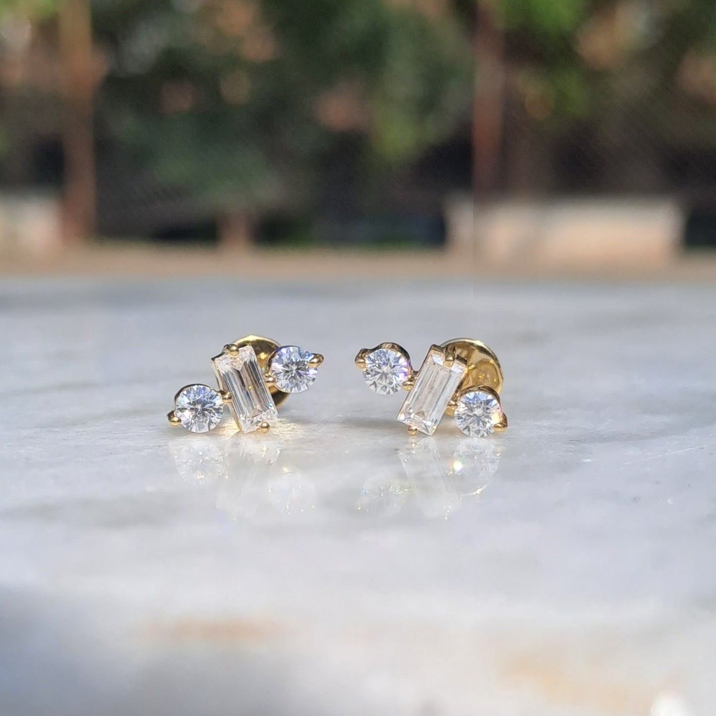 Jaisvi Moissanite and Lab diamond Ear Rings by Vai Ra