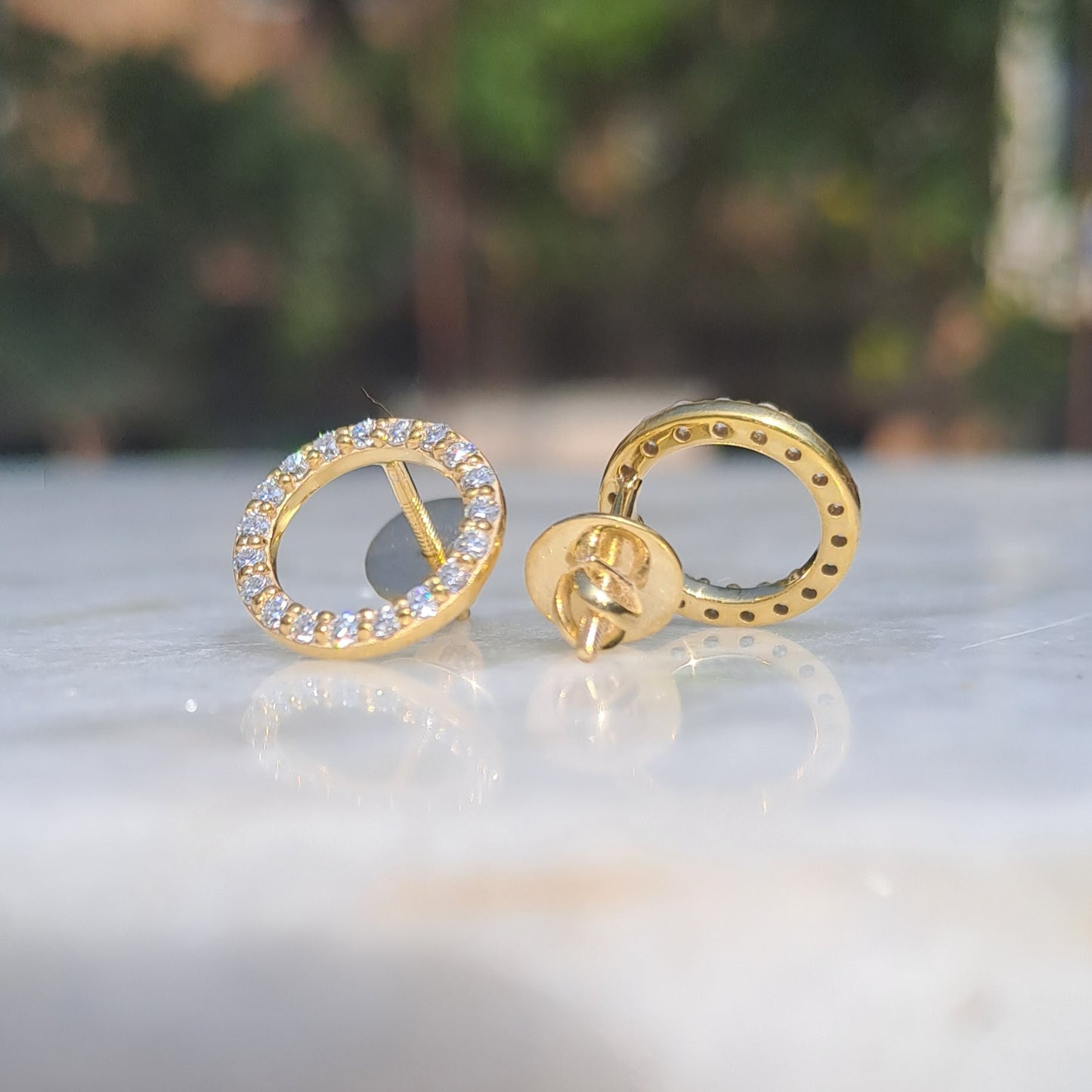 Suha Earrings in Moissanite and Lab Diamond by Vai Ra