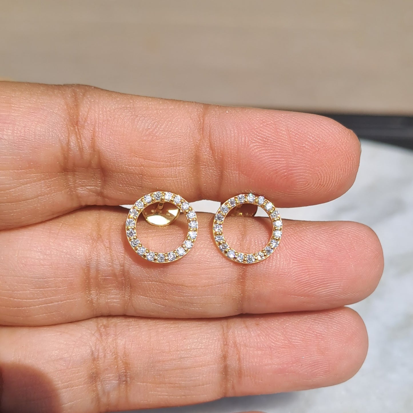 Suha Earrings in Moissanite and Lab Diamond by Vai Ra