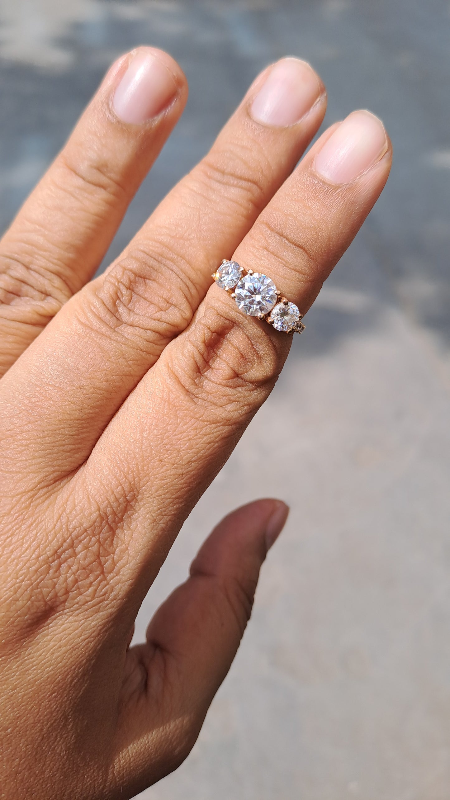 Vai Ra Moissanite Threestone Ring