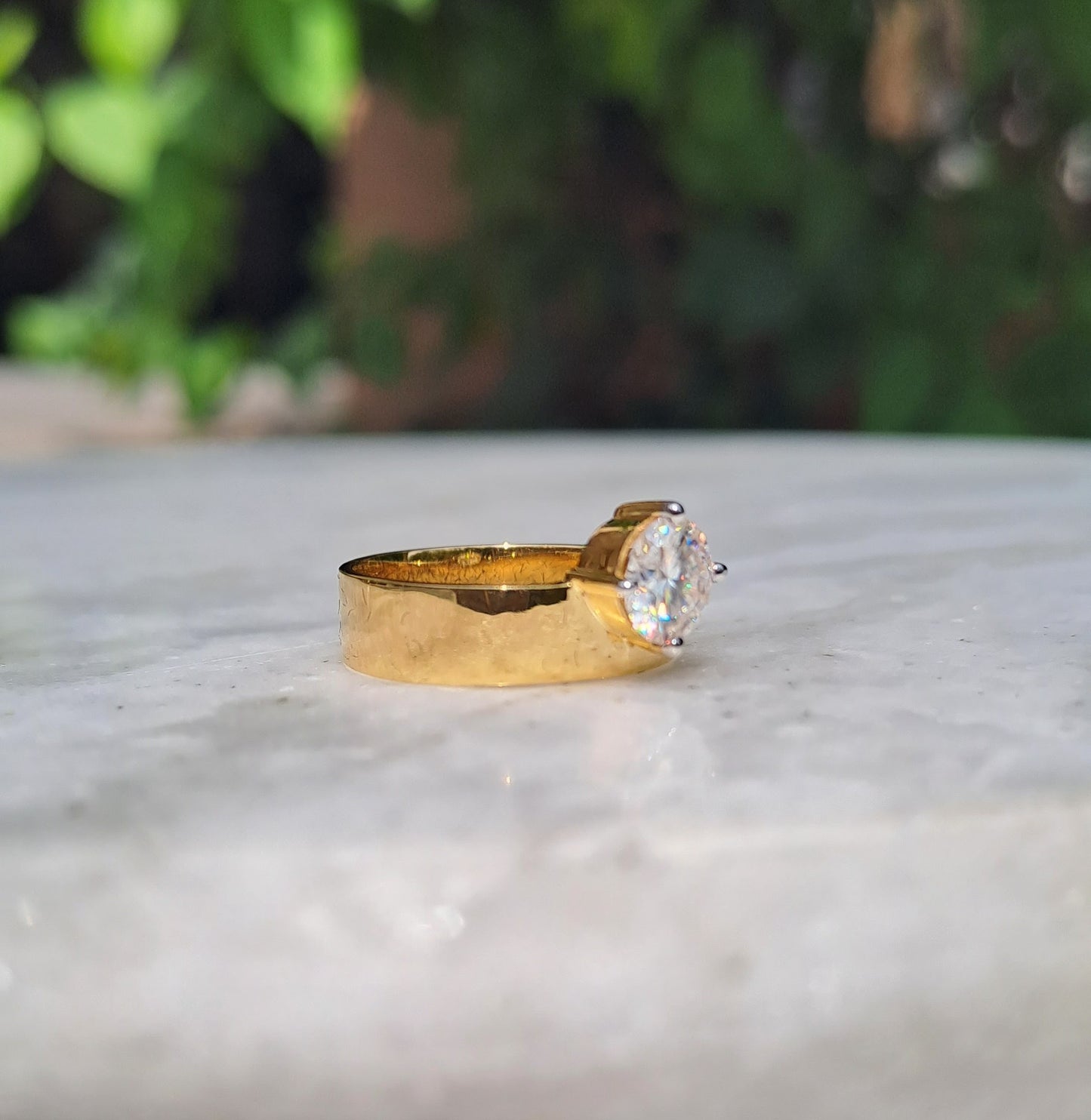 Grace your finger with the timeless elegance of the Aubrey Solitaire Band Ring. Crafted to perfection, this ring features a dazzling solitaire diamond set in a sleek band, symbolizing everlasting love and commitment. Whether worn as a promise ring or a chic accessory, the Aubrey ring exudes sophistication and grace, making it a cherished piece for every modern woman.