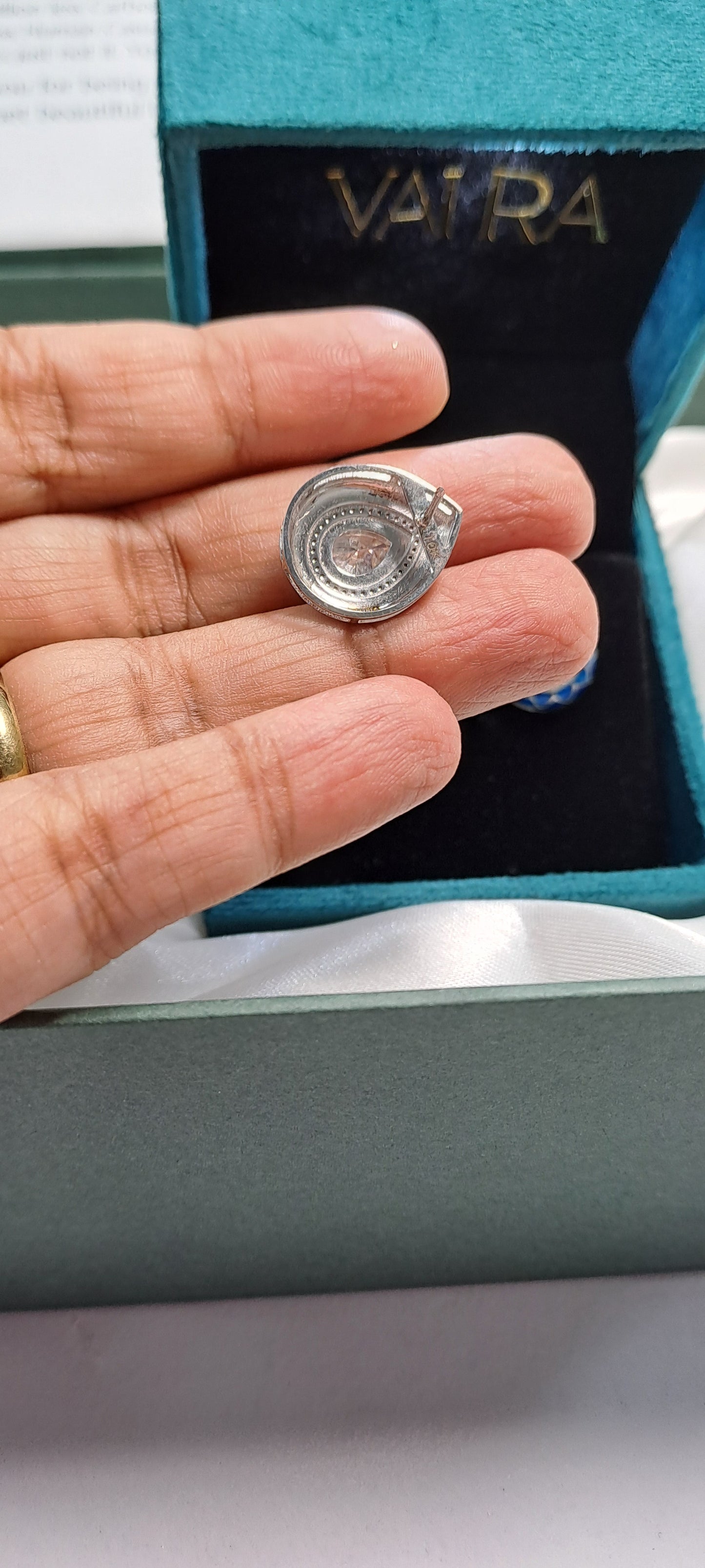Meenakari Gunita Studs in Moissanite by Vai Ra