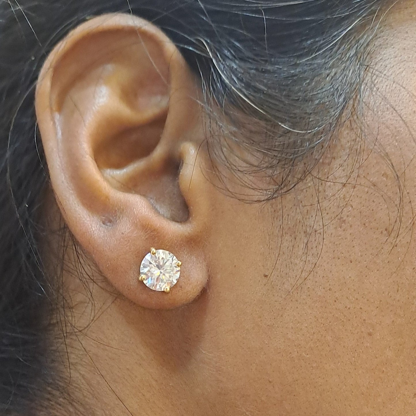 Four Prong Solitaire 2 Carat Ear Rings Martini Setting by Vai Ra