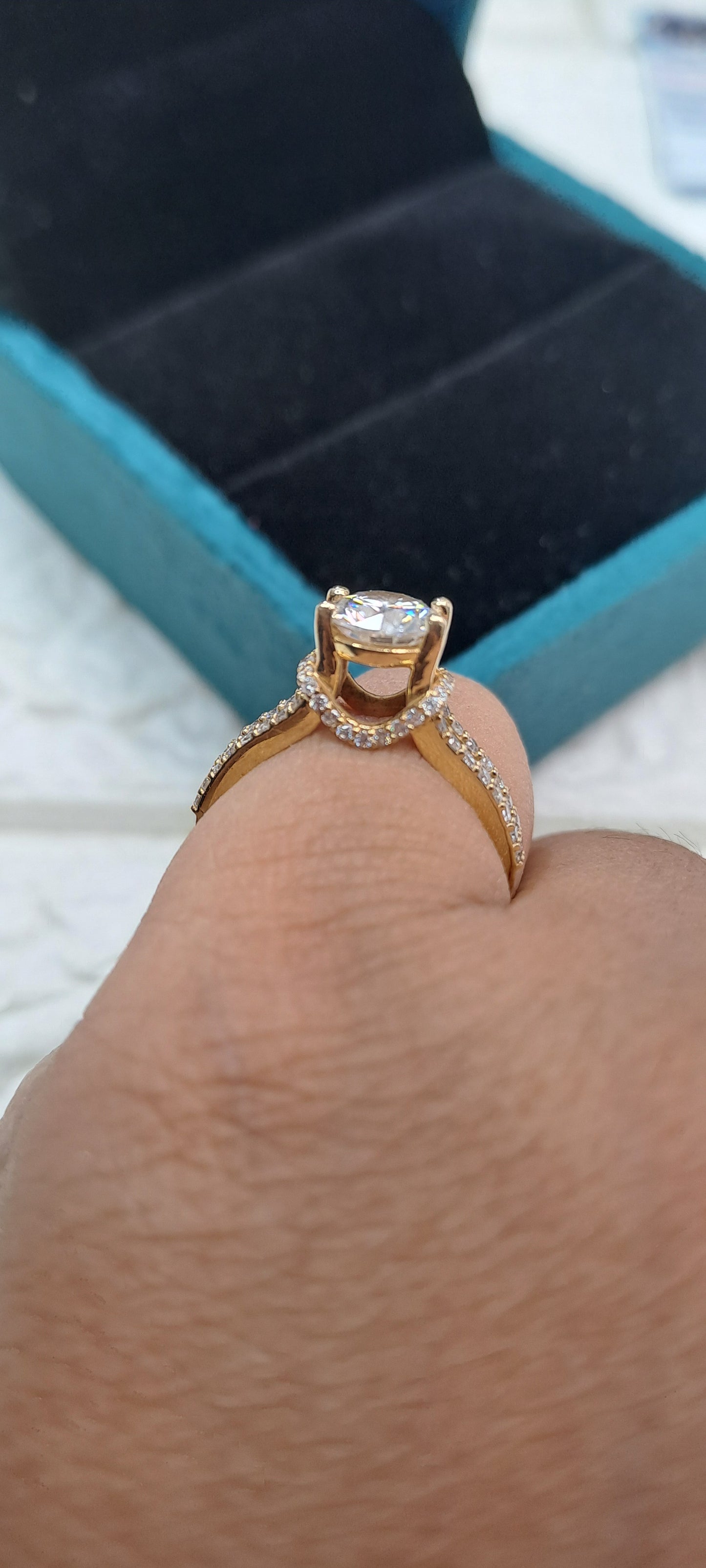 Livia 1.31 Carat Ring in Moissanite and Lab diamond by Vai Ra