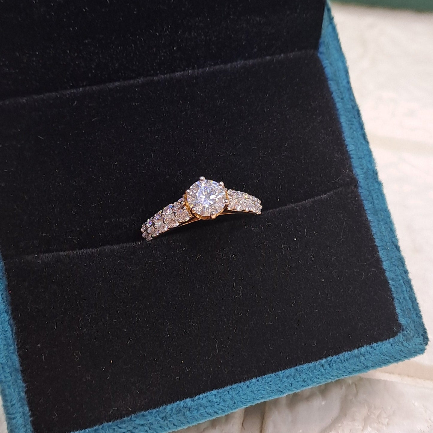 Ora 1.31 Carat Ring in Moissanite and Lab Diamond by Vai Ra
