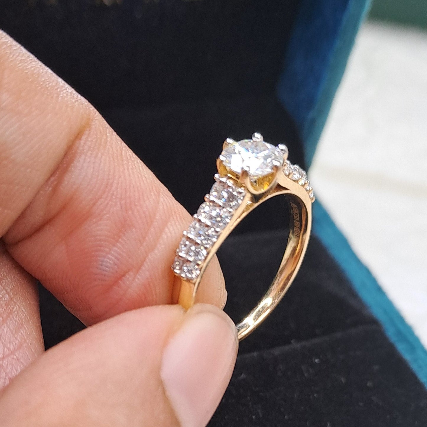 Ora 1.31 Carat Ring in Moissanite and Lab Diamond by Vai Ra