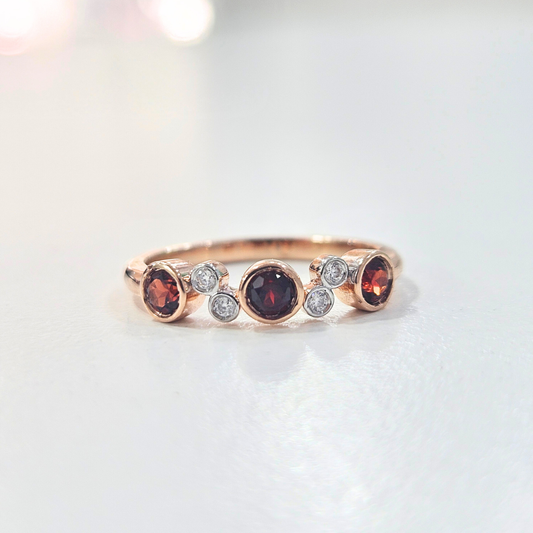 Nuhaa Moissanite/ Lab Diamond Garnet Ring by Vai Ra