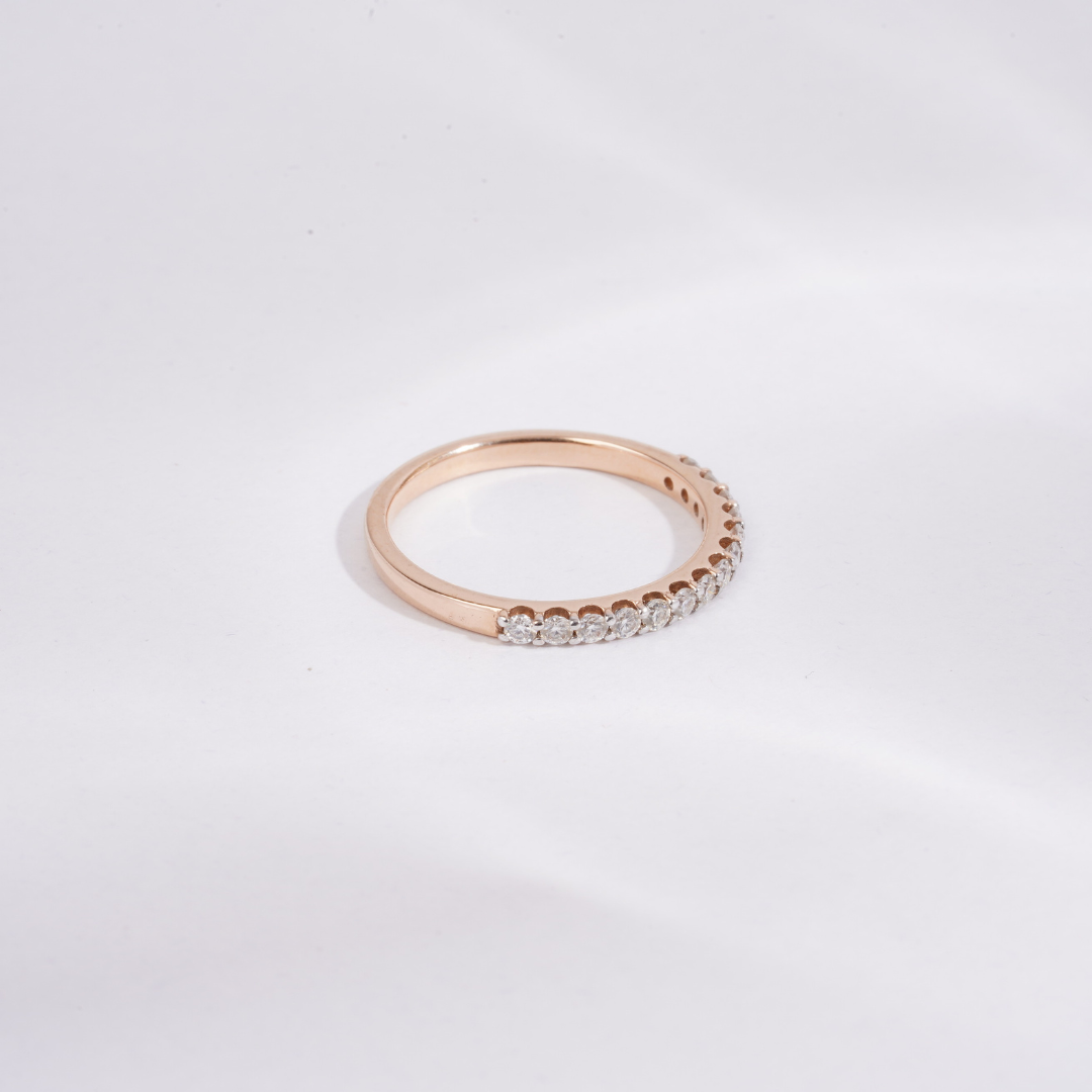Hestia Half eternity Band in Moissanite and Diamond by Vai Ra