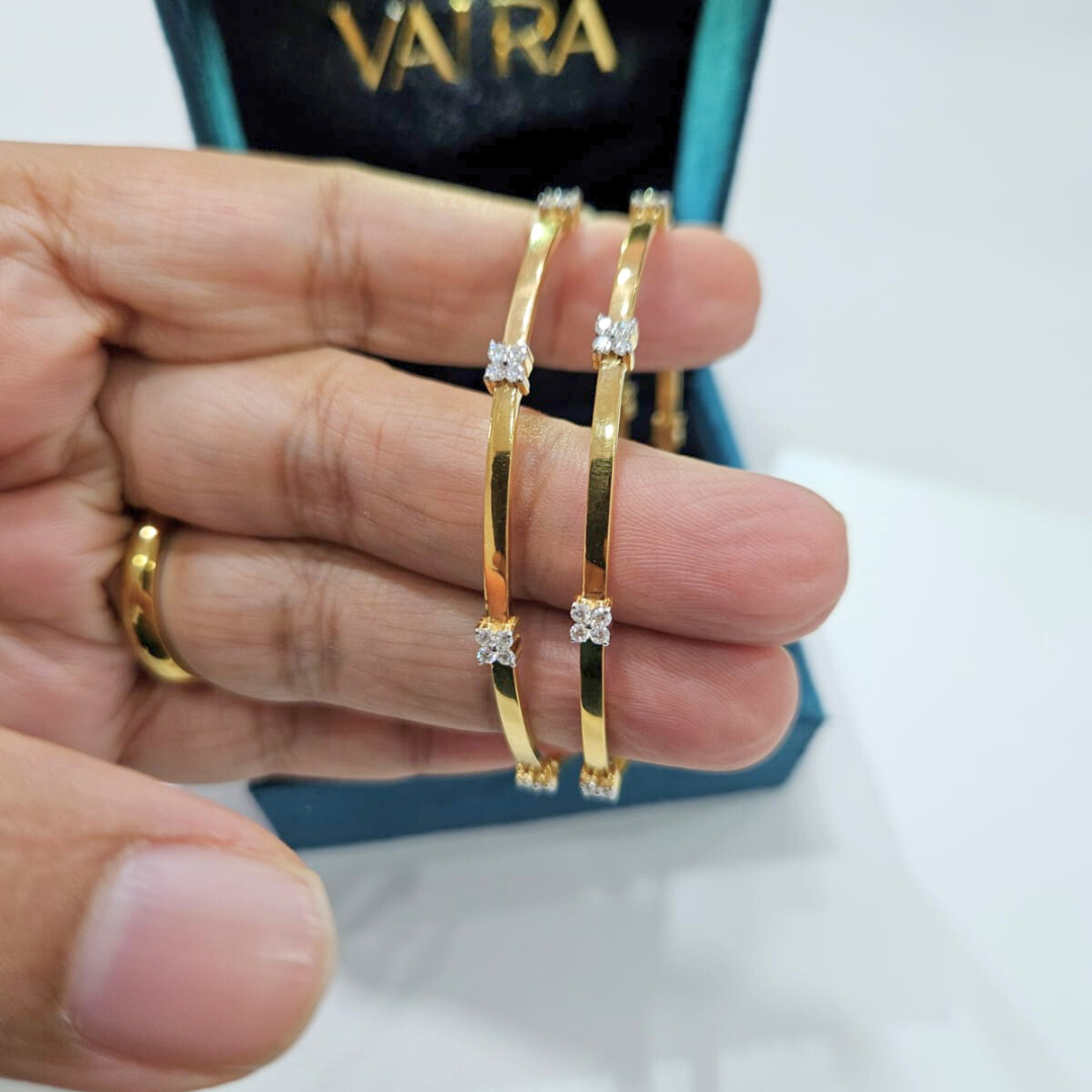 Vaidehi Bangle by Vai Ra in moissanite and Lab diamond