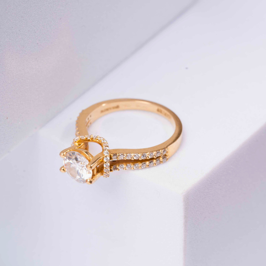 Livia 1.31 Carat Ring in Moissanite and Lab diamond by Vai Ra
