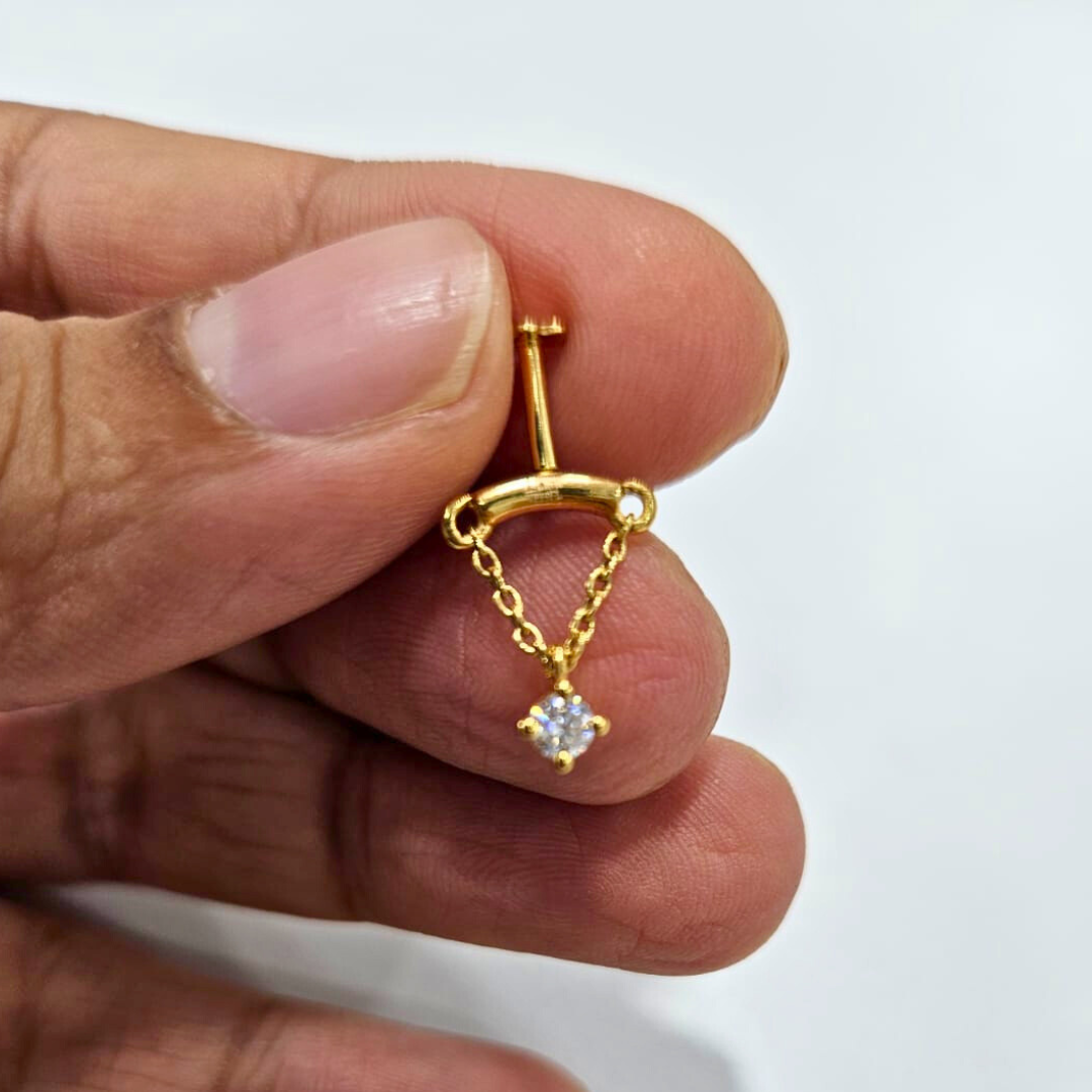 Hanging Bugadi in Moissanite and Diamond by Vai Ra