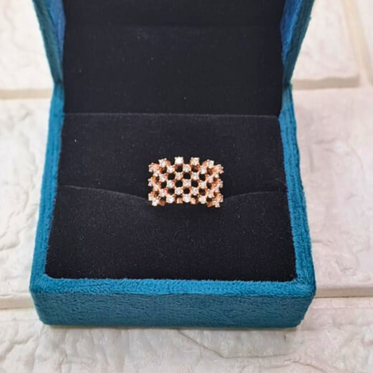 Mesh Knit Ring 1.2 CT in Diamond and Moissanite by Vai Ra