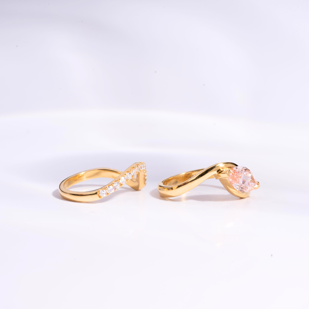 Pink Diamond Ring Set