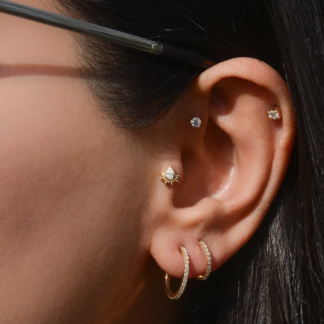 Pear Sun in Moissanite and Diamond by Vai Ra