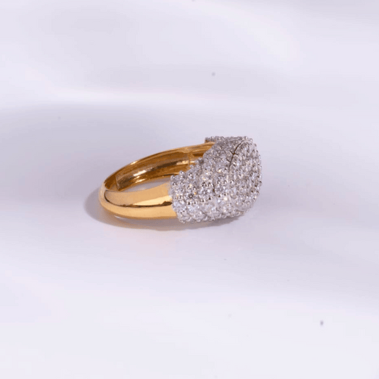 Signet Ring in Moissanite and Diamond by Vai Ra