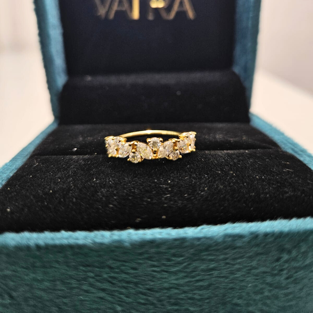 Amara Half Eternity Band 1.43 CT in Moissanite and Lab Diamond