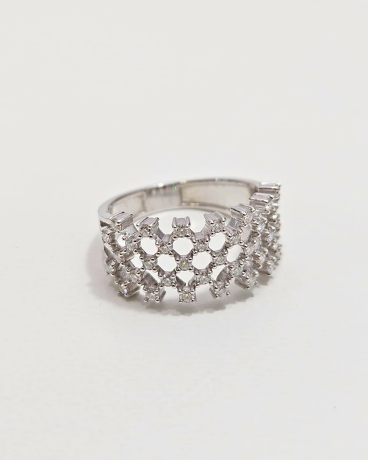 Neta Mesh Knit Ring 0.82 CT in Lab Diamond and Moissnaite