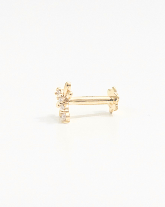 Dragon Fly Stud in Gold and Moissanite by Vai Ra