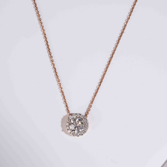 Moissanite Diamond Pendant with chain necklace