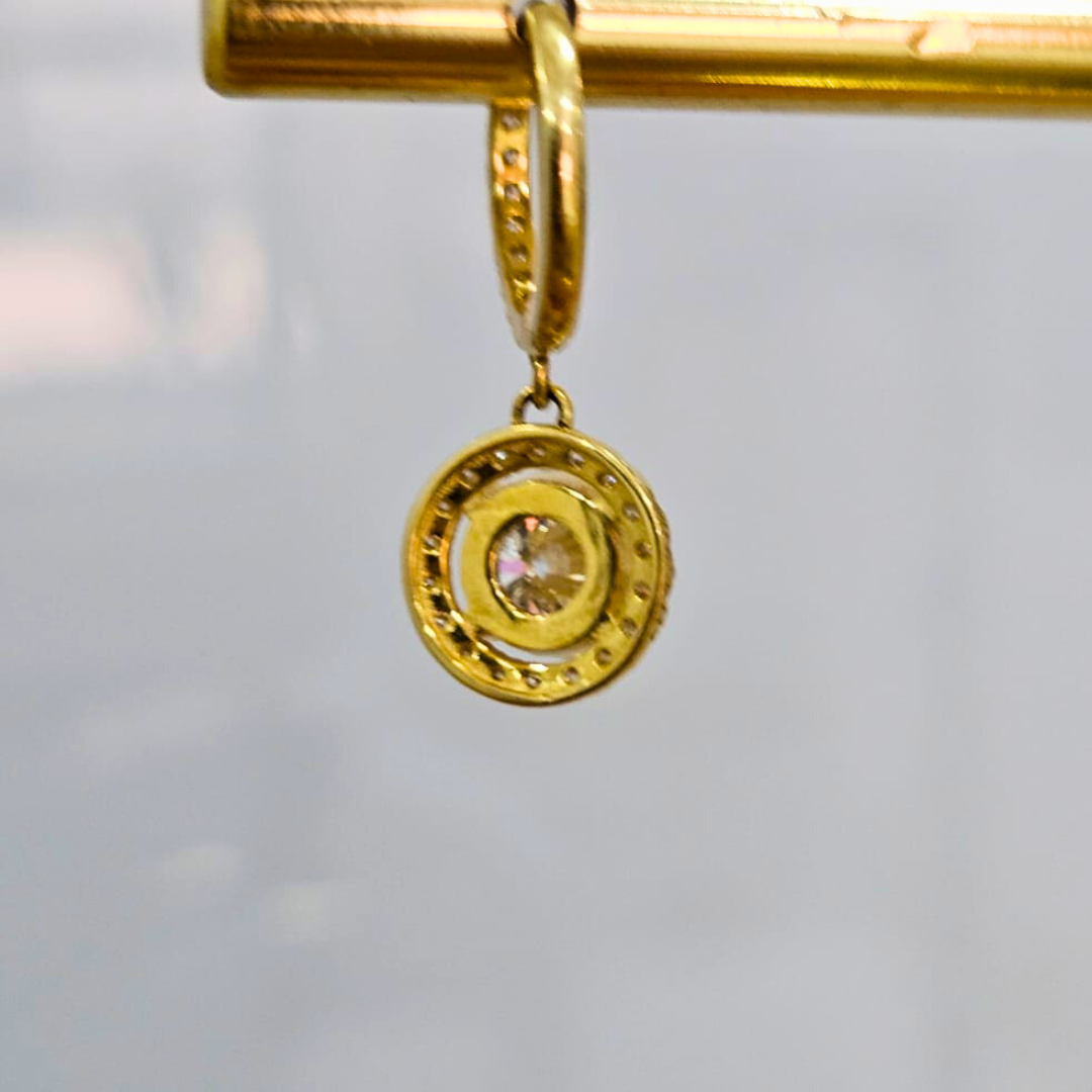 Saanvi Huggies in Moissanite and Gold by Vai Ra