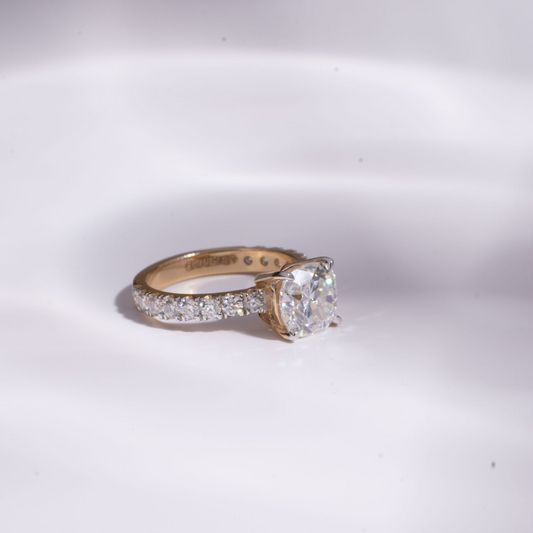 Anuga Solitaire Ring in Moissanite and Gold by Vai Ra
