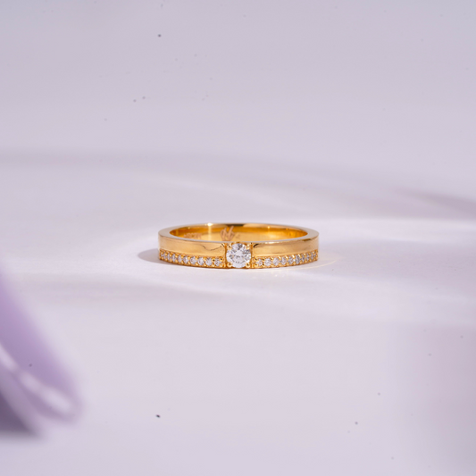 Mahitha Solitaire Engagement Ring By Vai Ra in Diamond and Moissanite