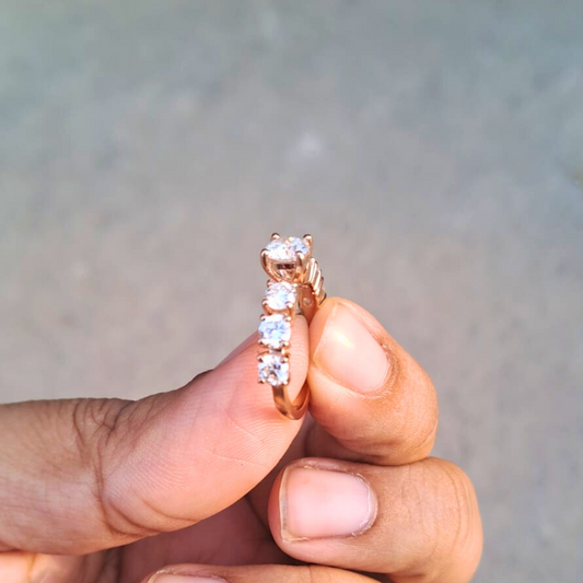 Yuri Solitaire Ring in Moissanite and Lab Diamond by Vai Ra