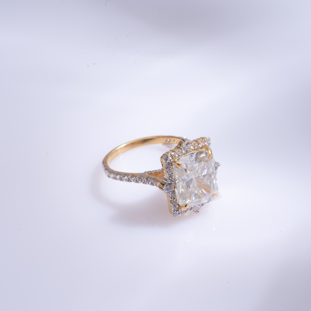 Mirelle Statement 7.29 Carat Diamond and Moissanite Ring by Vai Ra