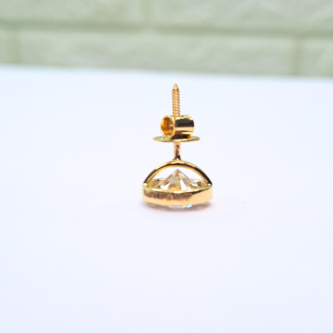 Men Solitaire Earring - Bezel Round (1.5CT)