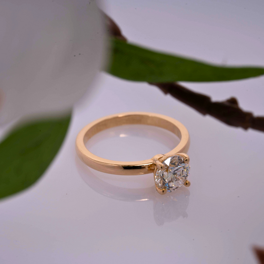 Solitaire Four Prong 1.21 CT in Moissanite and Diamond by Vai Ra