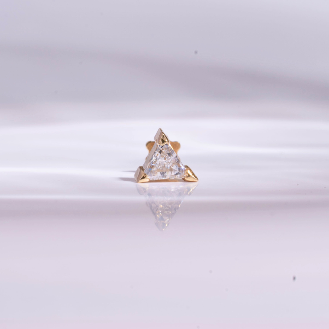 Bhuja Triangle Piercing in Moissanite and Lab Diamond by Vai Ra