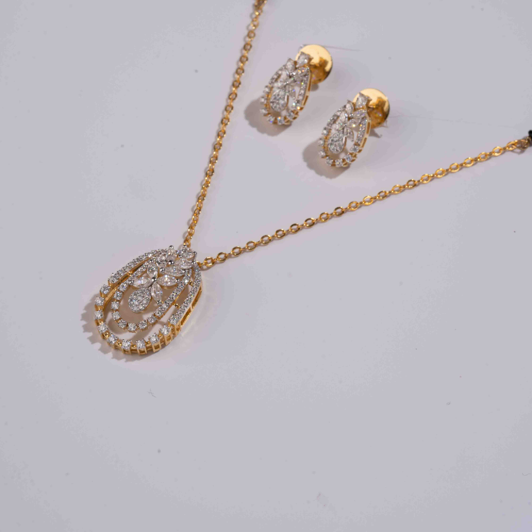 Aikya Pendant/ Maangtika and Earring Set