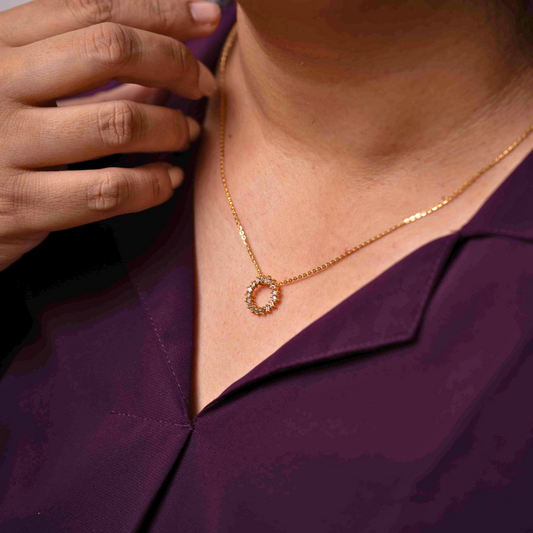 Ava Baguette pendant on diamond and Moissanite by Vai Ra