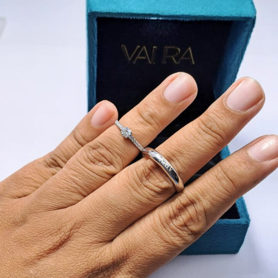 Moyo Couple Ring in Moisannite and Lab diamond by Vai Ra