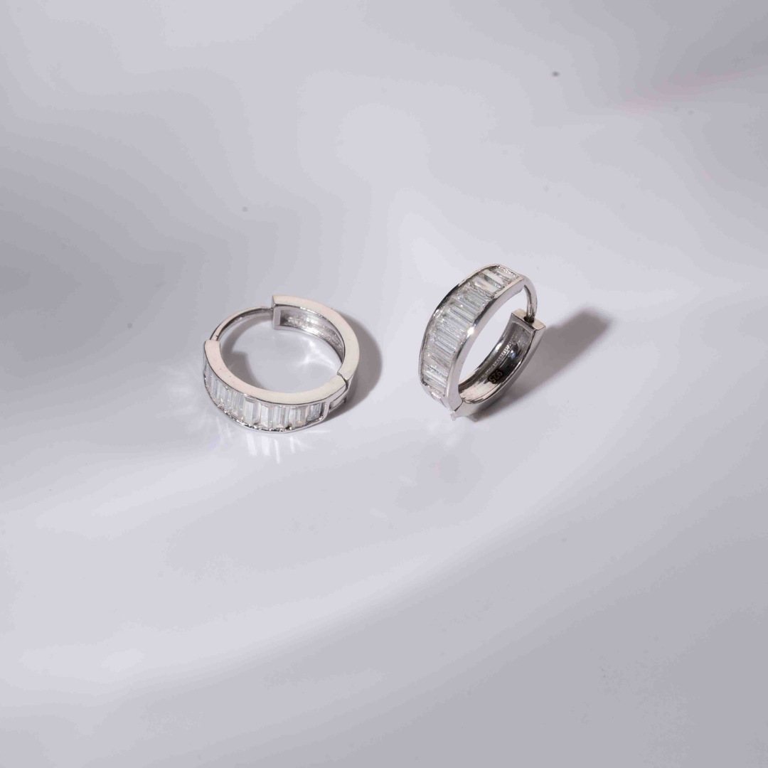 Ida Hoops in Moissanite and Lab Diamond by Vai Ra
