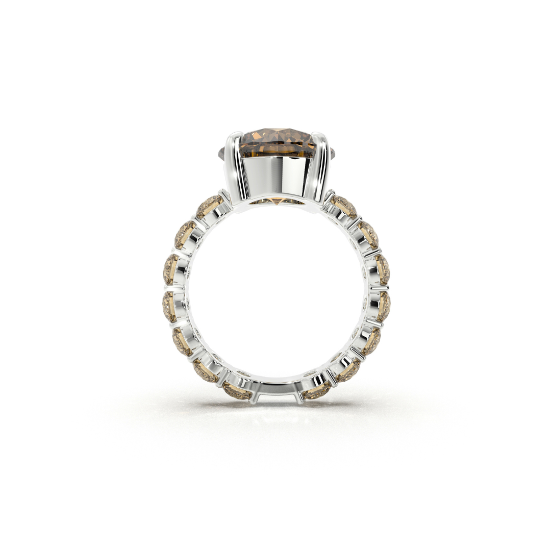 Jiva Yellow Diamond Halo Ring in Moissanite and Lab grown by Vai Ra