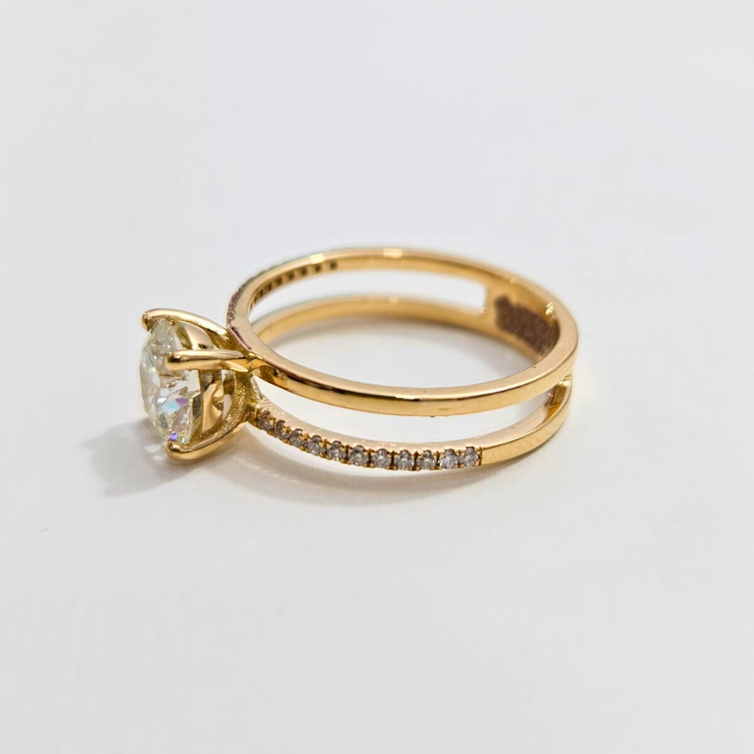 Abha Parallel Band in Moissanite and Lab Diamond by Vai Ra