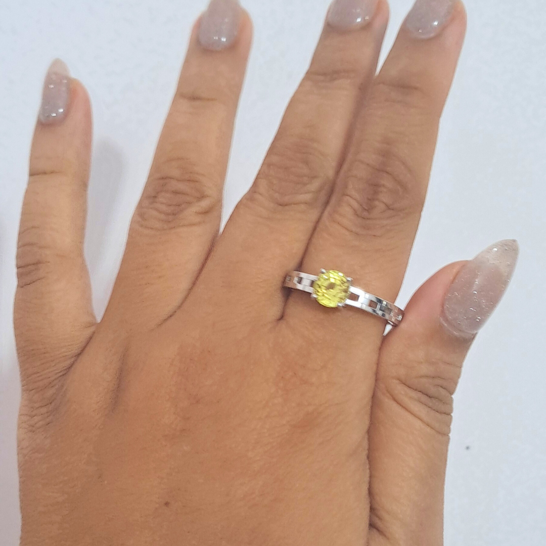 Kapila Yellow Sapphire Solitaire Ring by Vai Ra