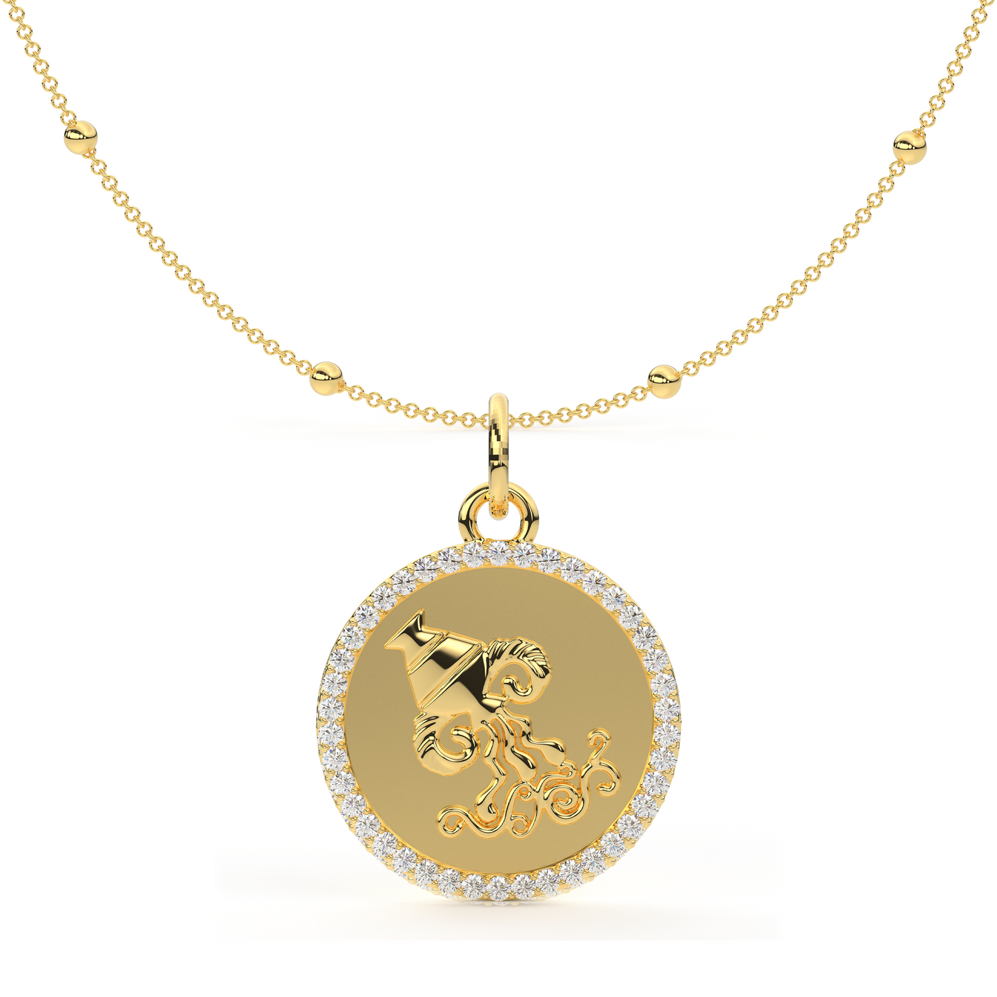 Personalised Zodiac Medallion Pendant