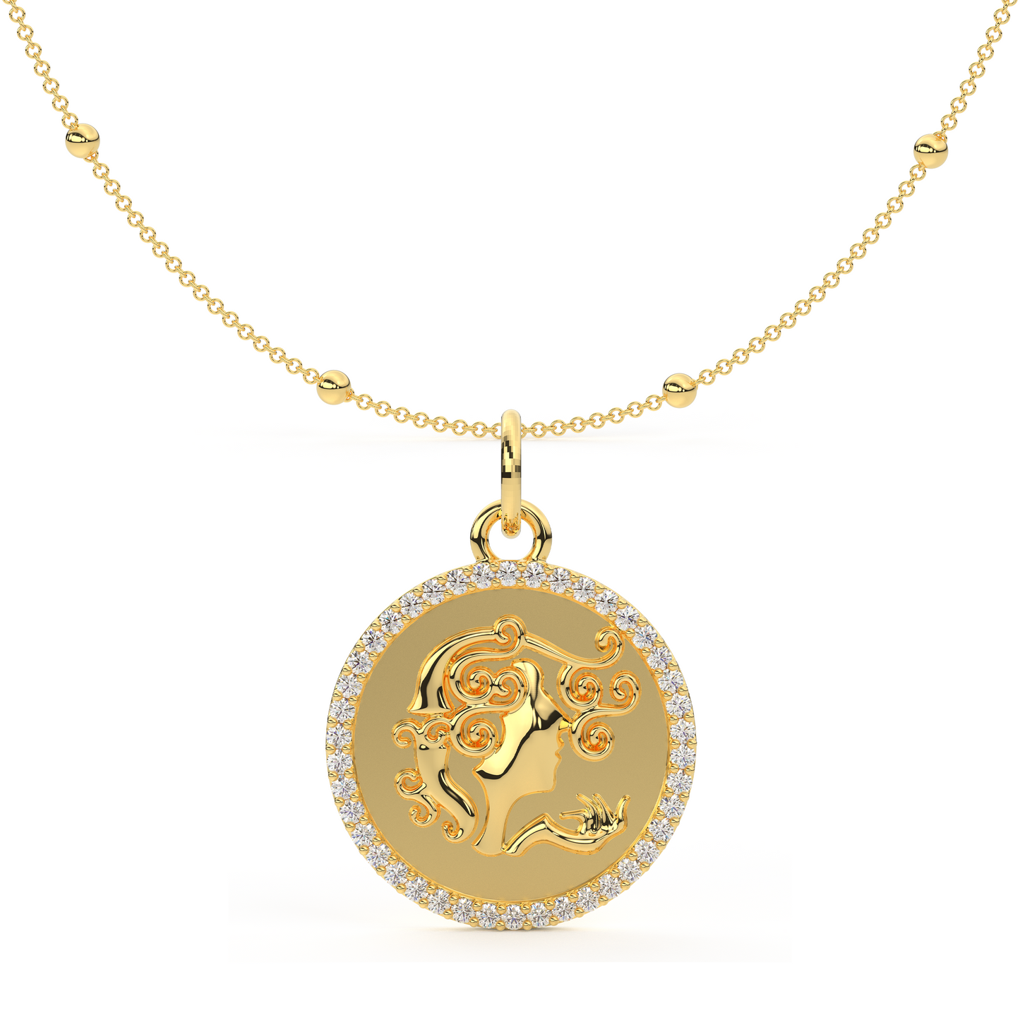 Personalised Zodiac Medallion Pendant