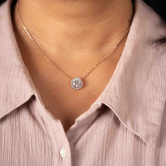 Moissanite Diamond Pendant with chain necklace
