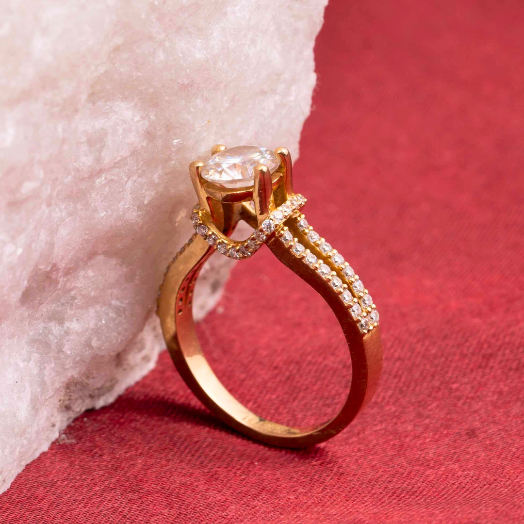 Livia 1.31 Carat Ring in Moissanite and Lab diamond by Vai Ra