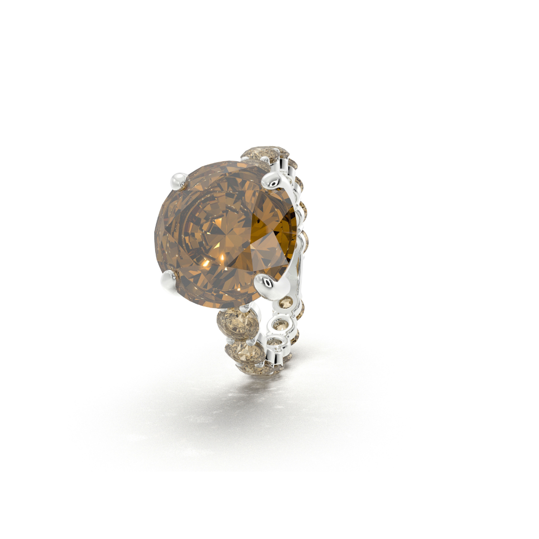 Jiva Yellow Diamond Halo Ring in Moissanite and Lab grown by Vai Ra