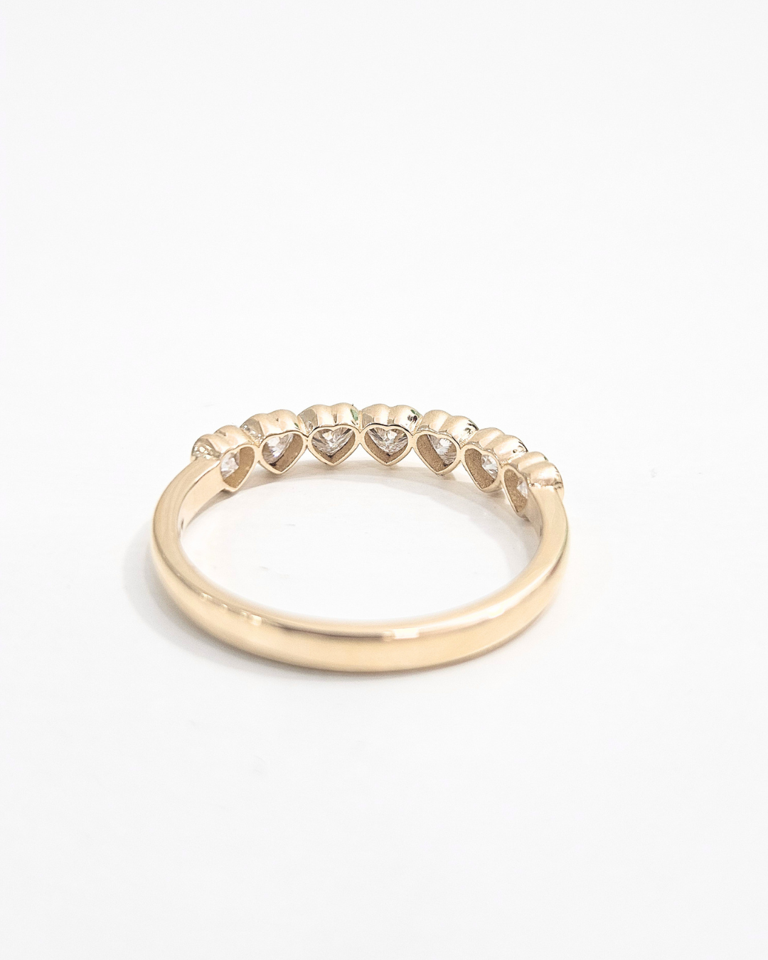 Mehr Heart Shaped Half Eternity Band in lab Diamond and Moissanite by Vai Ra