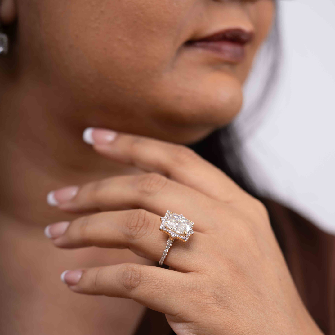 Mirelle Statement 7.29 Carat Diamond and Moissanite Ring by Vai Ra