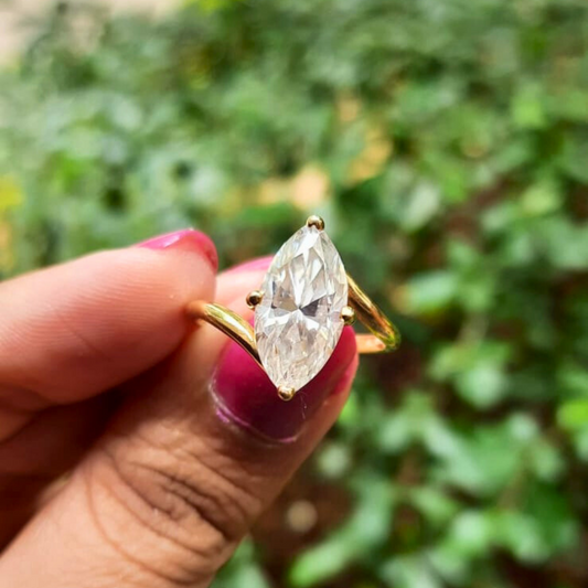Altira Marquise Solitaire Ring in Moissanite by Vai Ra